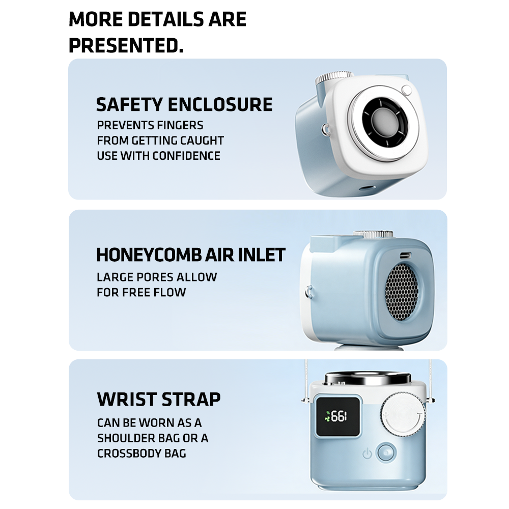 EHL Mini Camera Fan with Flexible Octopus Tripod, Portable Personal Cooling Fan with Digital Display, 199-Speed Adjustable Wind, Compact Desk Fan for Travel, Office & Outdoor