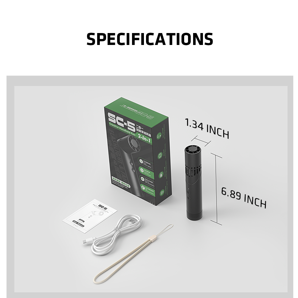 EHL Mini Light Fan | Pocket Fan with Built-In LED Light