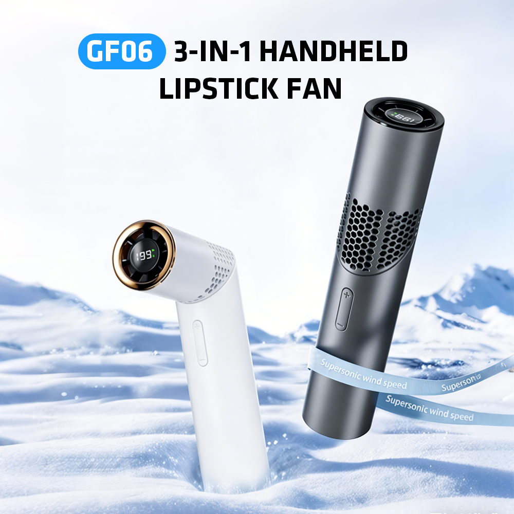 EHL Foldable Handheld Fan, 90° Adjustable Portable Fan with LED Wind Speed Display, Mini Turbo Personal Fan for Office Travel Camping, Rechargeable Desk Fan