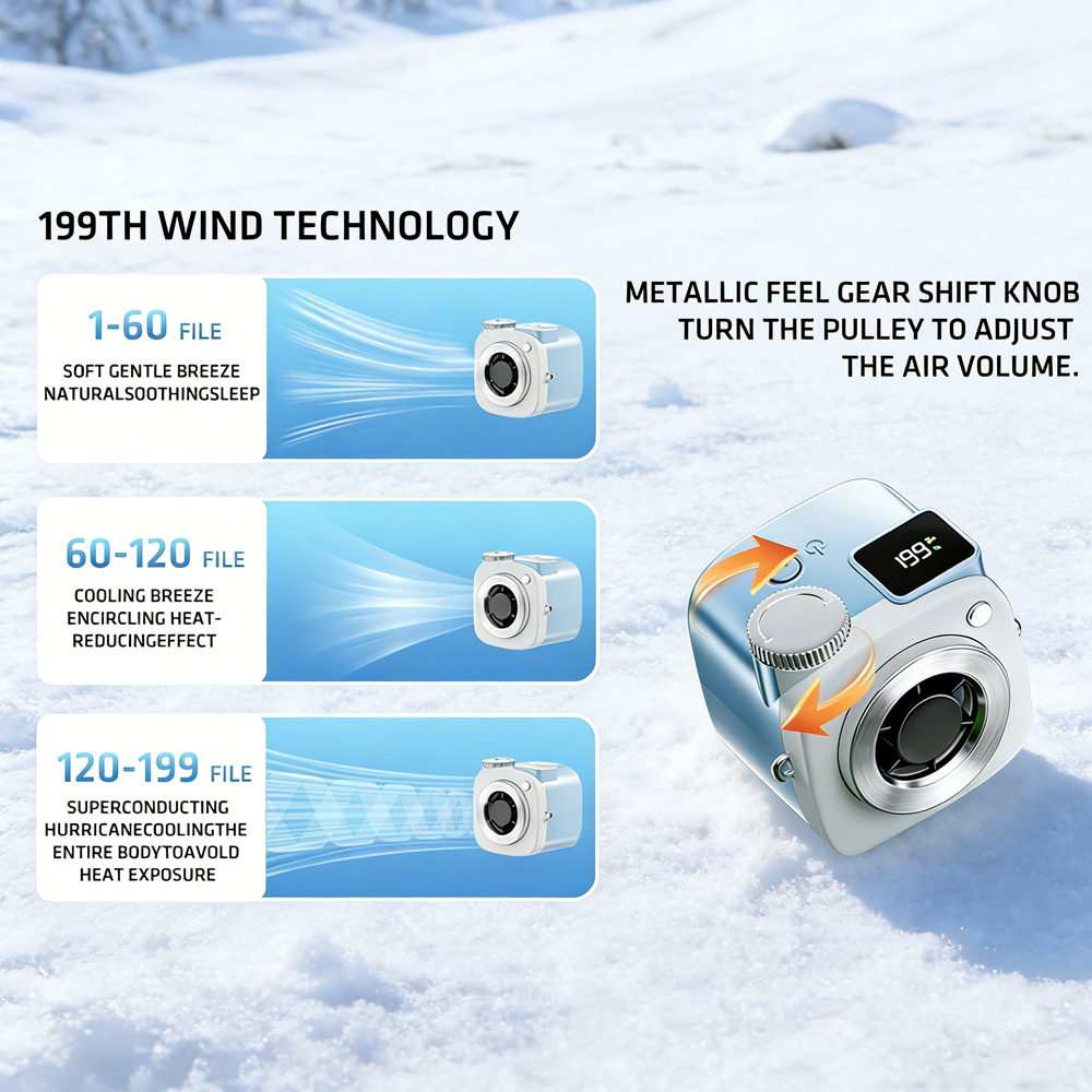 EHL Mini Camera Fan with Flexible Octopus Tripod, Portable Personal Cooling Fan with Digital Display, 199-Speed Adjustable Wind, Compact Desk Fan for Travel, Office & Outdoor