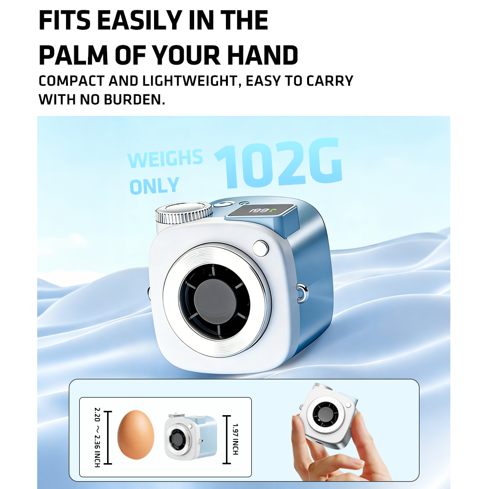 EHL Mini Camera Fan with Flexible Octopus Tripod, Portable Personal Cooling Fan with Digital Display, 199-Speed Adjustable Wind, Compact Desk Fan for Travel, Office & Outdoor